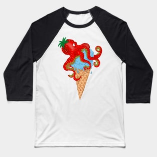 Strawberry ice cream, octopus, ice cream and summer Baseball T-Shirt